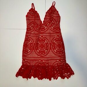 Red Lace Strappy Dress